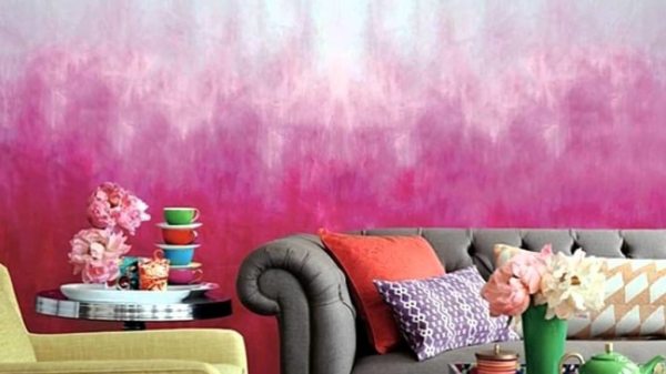 Необычная художественная покраска стен: как оригинально оформить стены брызгами, интересные варианты с узором или современная геометрия своими руками